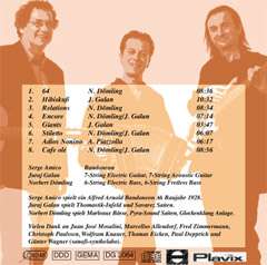 Jazz meets Tango - Juraj Galan, Serge Amico, Norbert Dömling, CD Rückseite